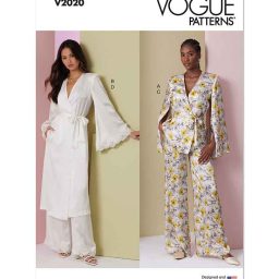 V2020 Misses' Lounge Top, Robe and Pants