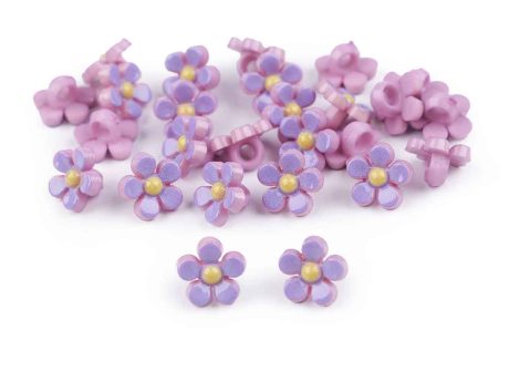 Beady little flower buttons, 11mm - Image 6