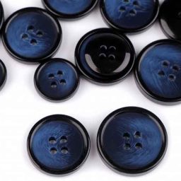 Glossy blue buttons with fine patina (15mm/25mm)