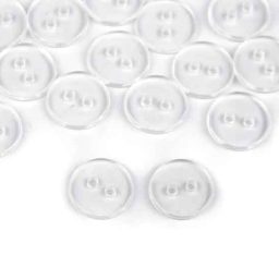 Transparent two-hole buttons, 11mm
