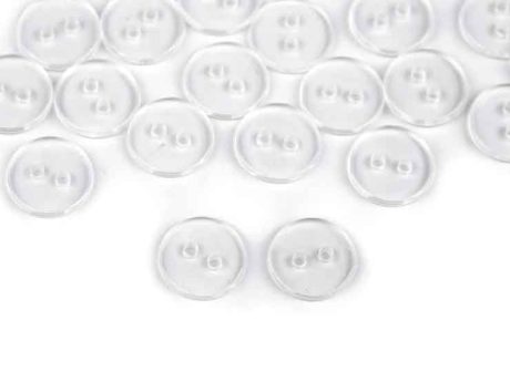 Transparent two-hole buttons, 11mm