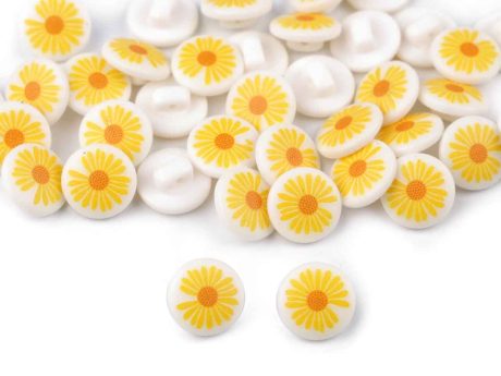 Daisy buttons, 11mm (white or black)