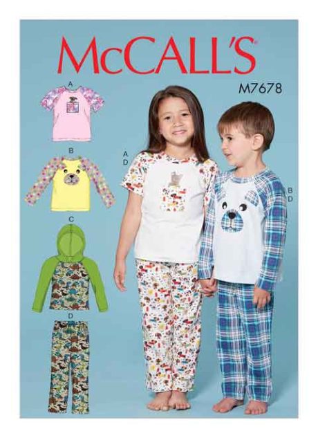 M7678 Children's/Boys'/Girls' Animal Themed Tops and Pants