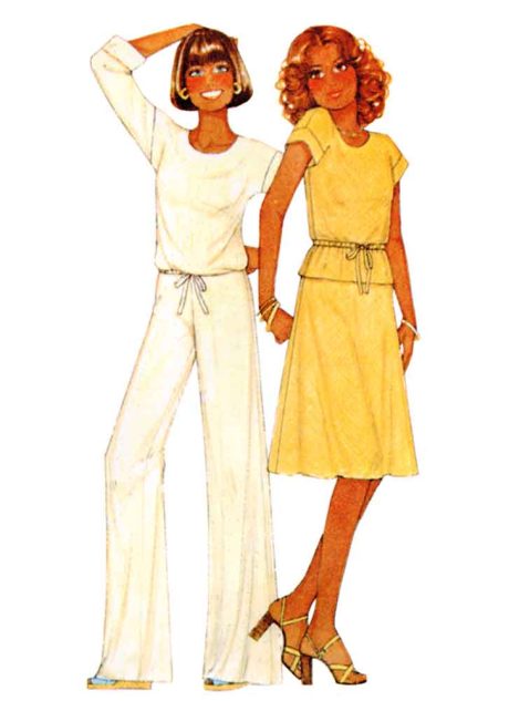 M8493 Misses' Knit Tops, Skirt, Pants and Shorts