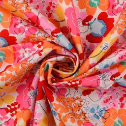 "Fiesta" cotton poplin (pink/multi)