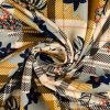 Ochre plaid stretch cotton jersey