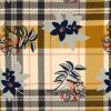 Ochre plaid stretch cotton jersey