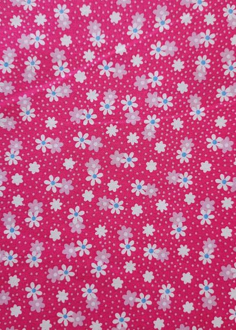 Rose & Hubble cotton poplin print "Buttercups & Daisies", cerise - Image 2