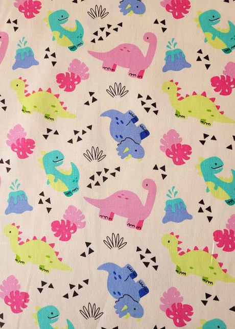 Rose & Hubble cotton poplin print, "Dotey Dinos" - Image 2