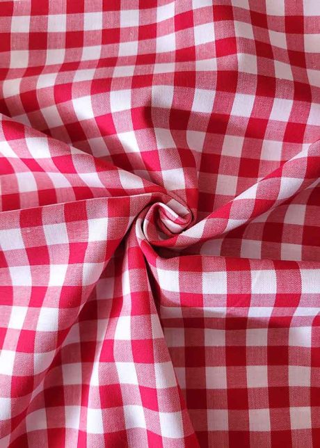 Yarn-dyed 100% cotton gingham, red