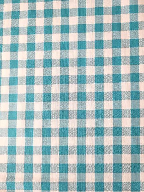 Yarn-dyed 100% cotton gingham, turquoise - Image 2