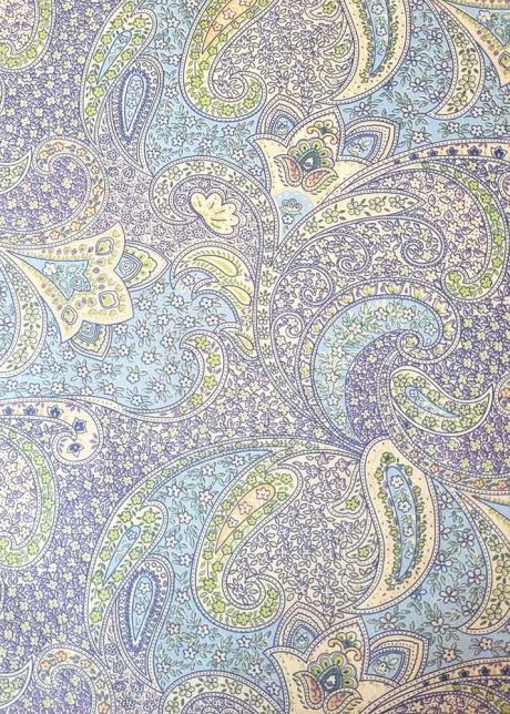 Rose & Hubble cotton poplin print, "Paisley Fiesta", sky - Image 2