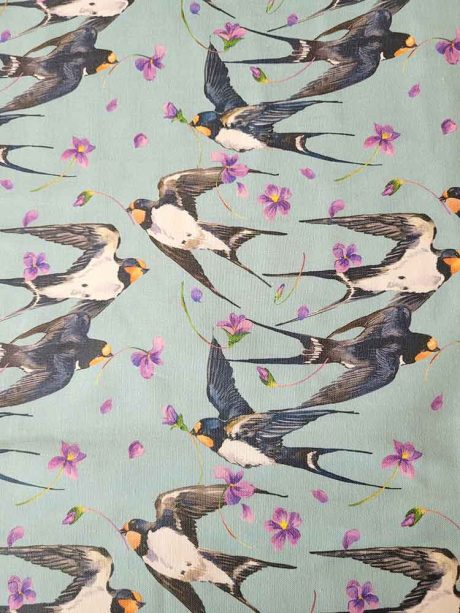 Digital print 60" cotton poplin, "Swallows" - Image 2