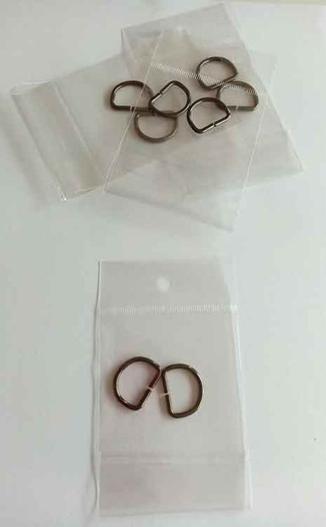 D-rings, gunmetal anodized, 20mm (set of 2)