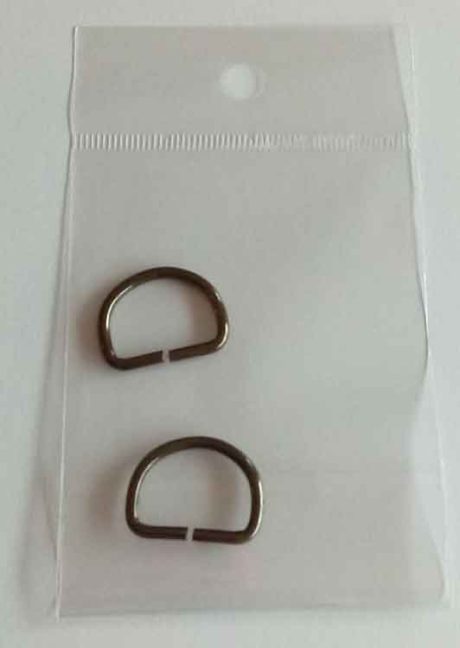 D-rings, gunmetal anodized, 20mm (set of 2) - Image 2
