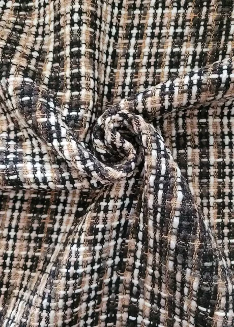 Chanel-esque tweed (coffee/cream/tan)