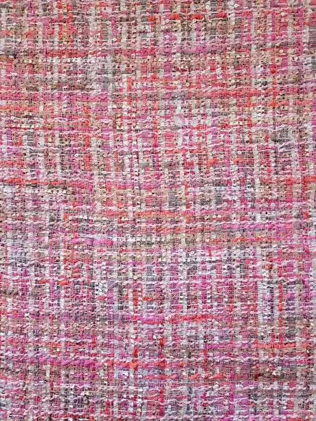 Chanel-esque poly tweed (pink/metallic accents) - Image 2