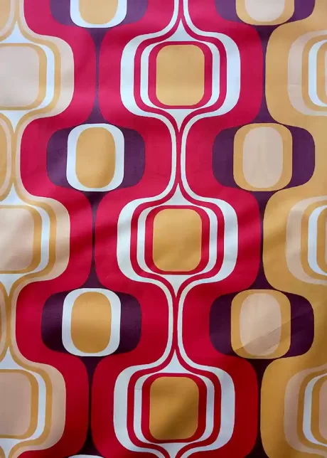 Fine 100% cotton funky poplin print (ruby/peach) - Image 2