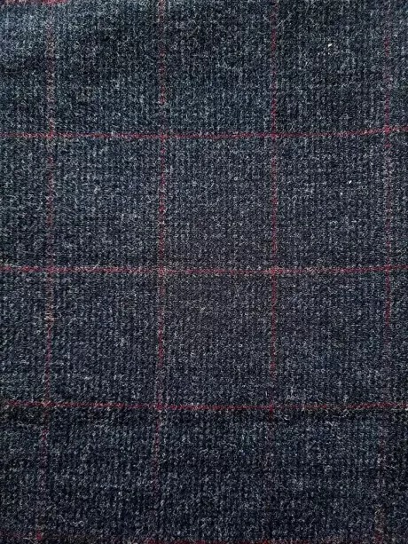 100% wool coating (navy/subtle wine check) - Image 2