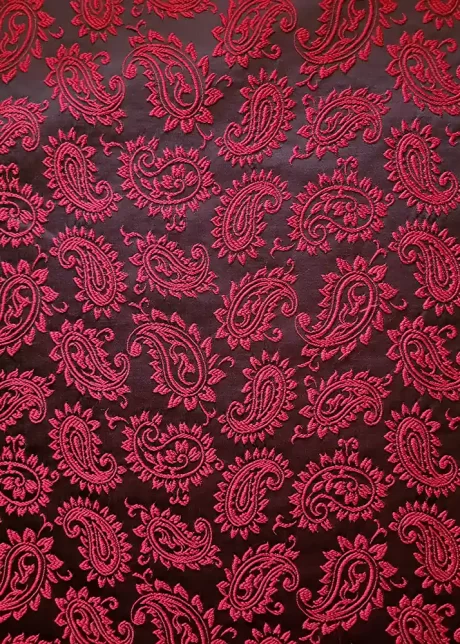 Polyester paisley jacquard (black/dark red) - Image 2