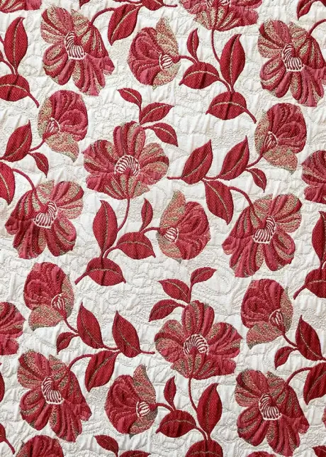Ruby floral jacquard (ruby/cream/gold lurex) - Image 2