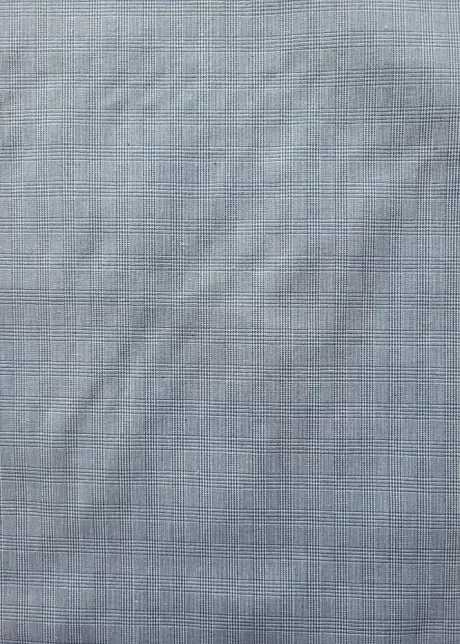 Sky blue yarn-dyed cotton plaid - Image 2