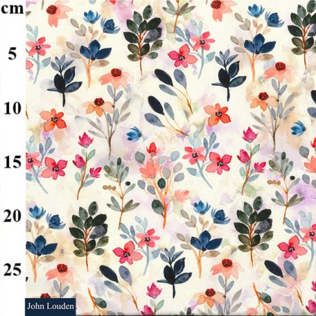 100% Cotton Canvas Digital Print, "Flowers in the Mist"