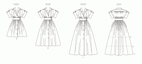 M8556 Misses' Shirtdress in Three Lengths