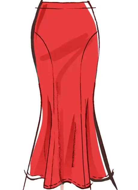 M8558 Misses' Knit Skirt in Three Lengths