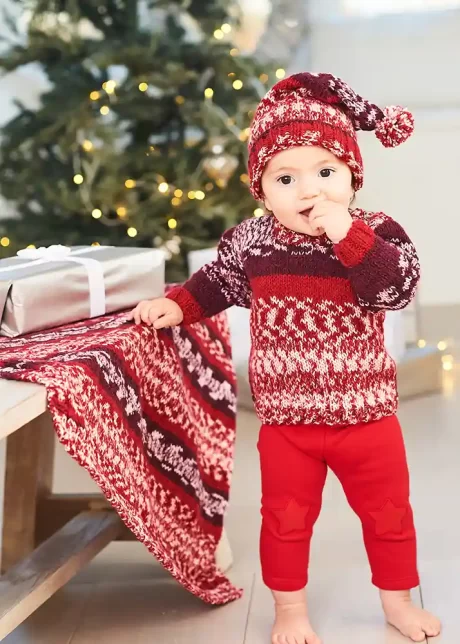 10077 Sweater, Blanket & Hat (For The Love of Stripes, Aran)