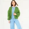 10108 Women's chunky cardigan with lace-knit detail (Softie Chunky)