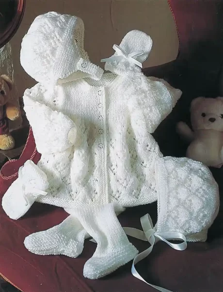 4187 Baby pram set: jacket, hat, leggings, and mittens (Special for Babies DK)