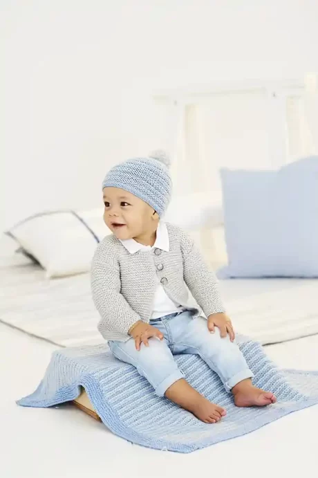 9530 Baby Cardigan, Hat, and Blanket (Bambino DK)