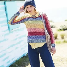 9676 Sweater, Cowl and Hat (Batik Swirl DK)