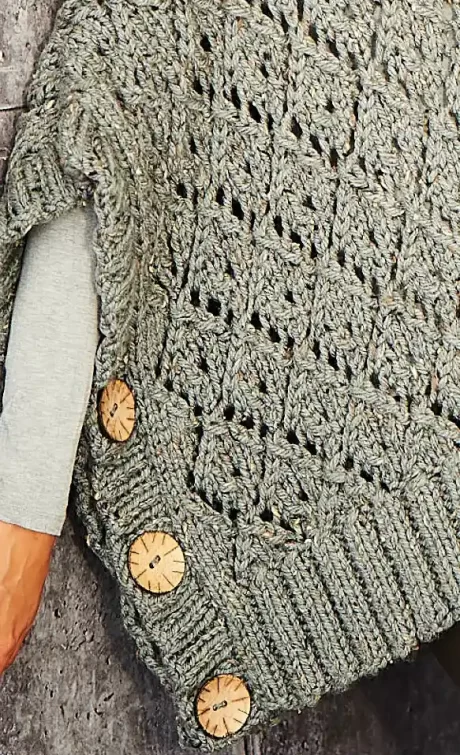 9807 Ladies Poncho and Sweater (Special XL Tweed) - Image 4