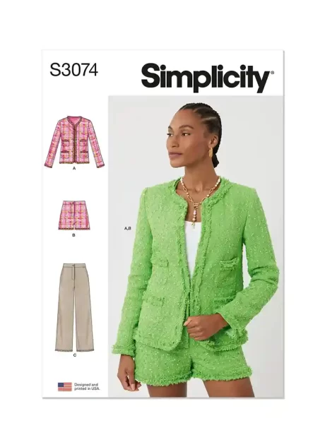 S3074 Misses' and Miss Petite Jacket, Shorts and Pants