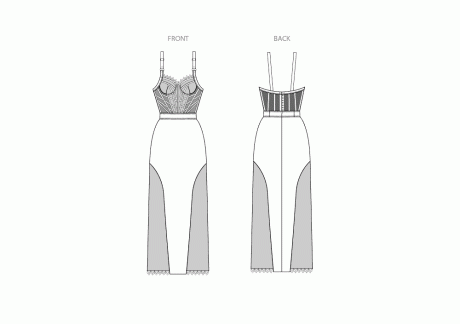 S3085 Misses' and Women's Corset Dress by Madalynne Intimates