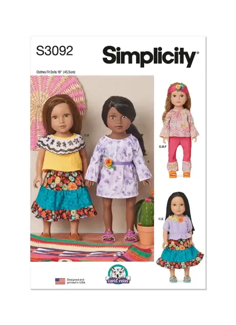 S3092 18" Doll Clothes by Carla Reiss