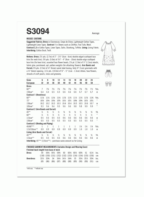 S3094 Misses' Costume by Raine Emery