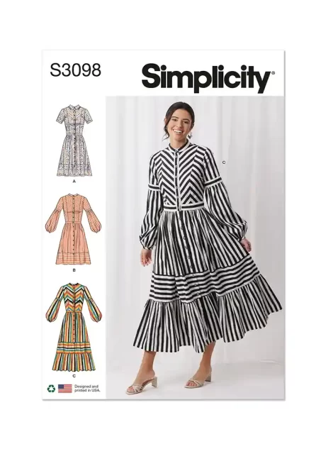 S3098 Misses' Dress with Sleeve and Length Variations