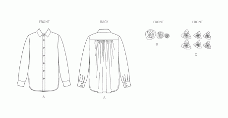 S3101 Misses' Shirt with Detachable 3D Flowers
