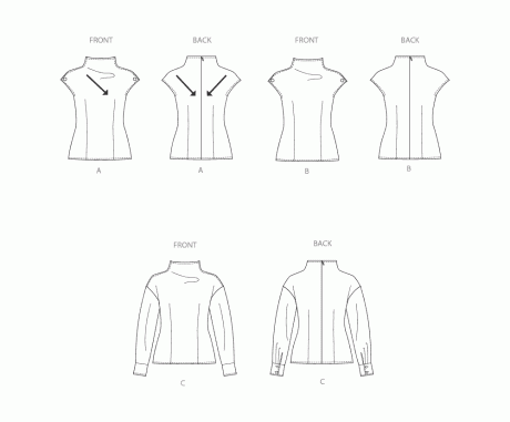 S3103 Misses' Top with Sleeve Variations