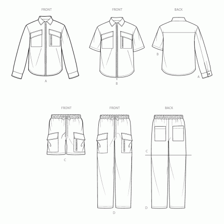 S3110 Men's Shirts, Shorts and Pants