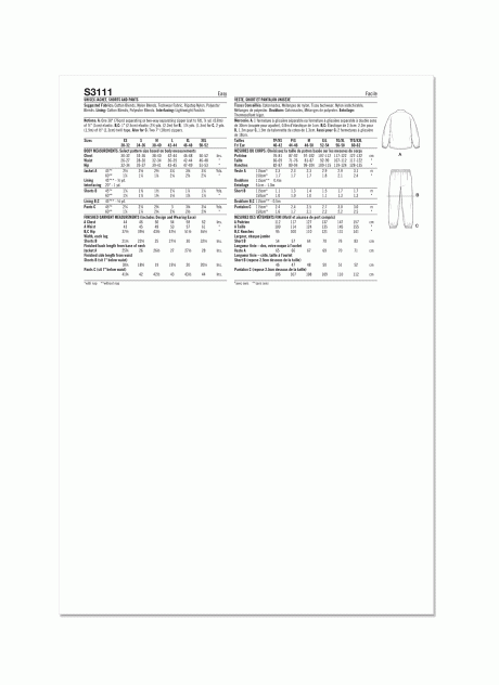 S3111 Unisex Jacket, Shorts and Pants