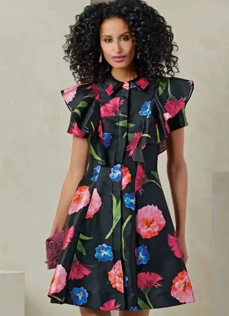 V2087 Misses' Dress with Sleeve and Length Variations
