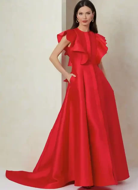 V2087 Misses' Dress with Sleeve and Length Variations
