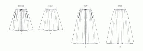 V2095 Misses' Skirt in Two Lengths