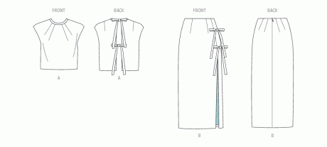 V2096 Misses' Top and Skirt