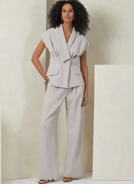 V2097 Misses' Top, Skirt and Pants
