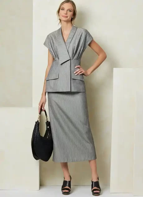 V2097 Misses' Top, Skirt and Pants